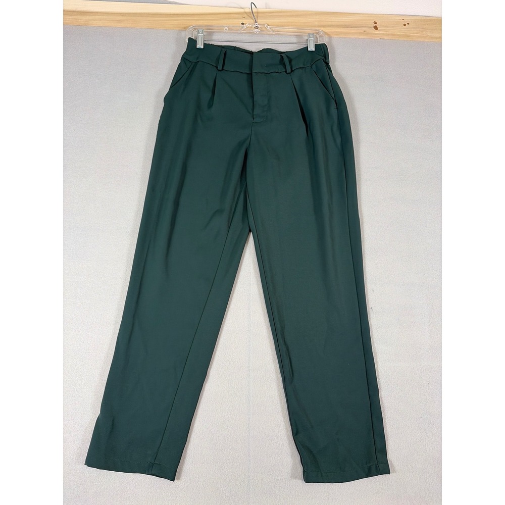 Halara Forest Green High Waisted Pleated Straight Leg Dress Pants Womens S/M